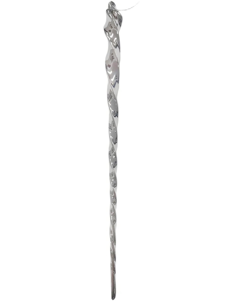 Сосулька витая серебряная глянцевая YQL6308